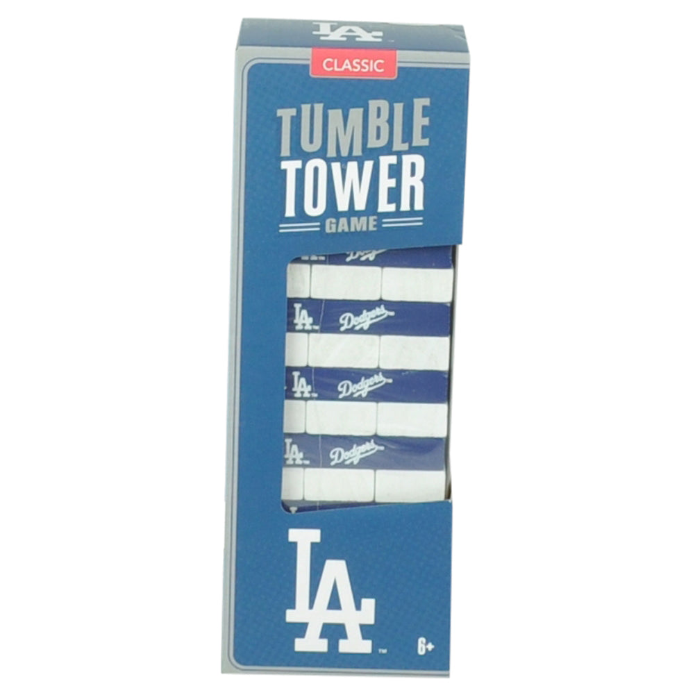 MLB Los Angeles Dodgers Tumble Tower Pinewood Blocks Game Family Fun Blue White