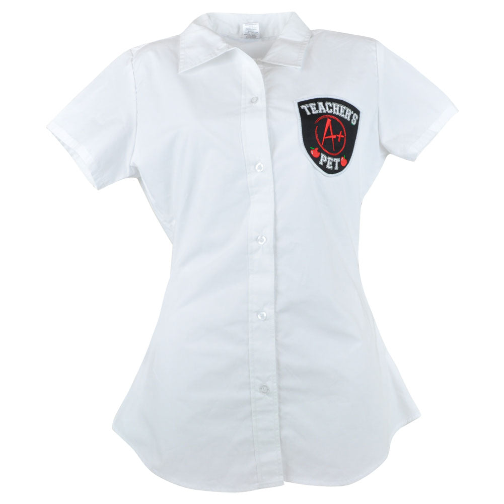Teachers Pet A+ Adult Womens Costumes Shirt Spirit Halloween Fashion Fitted