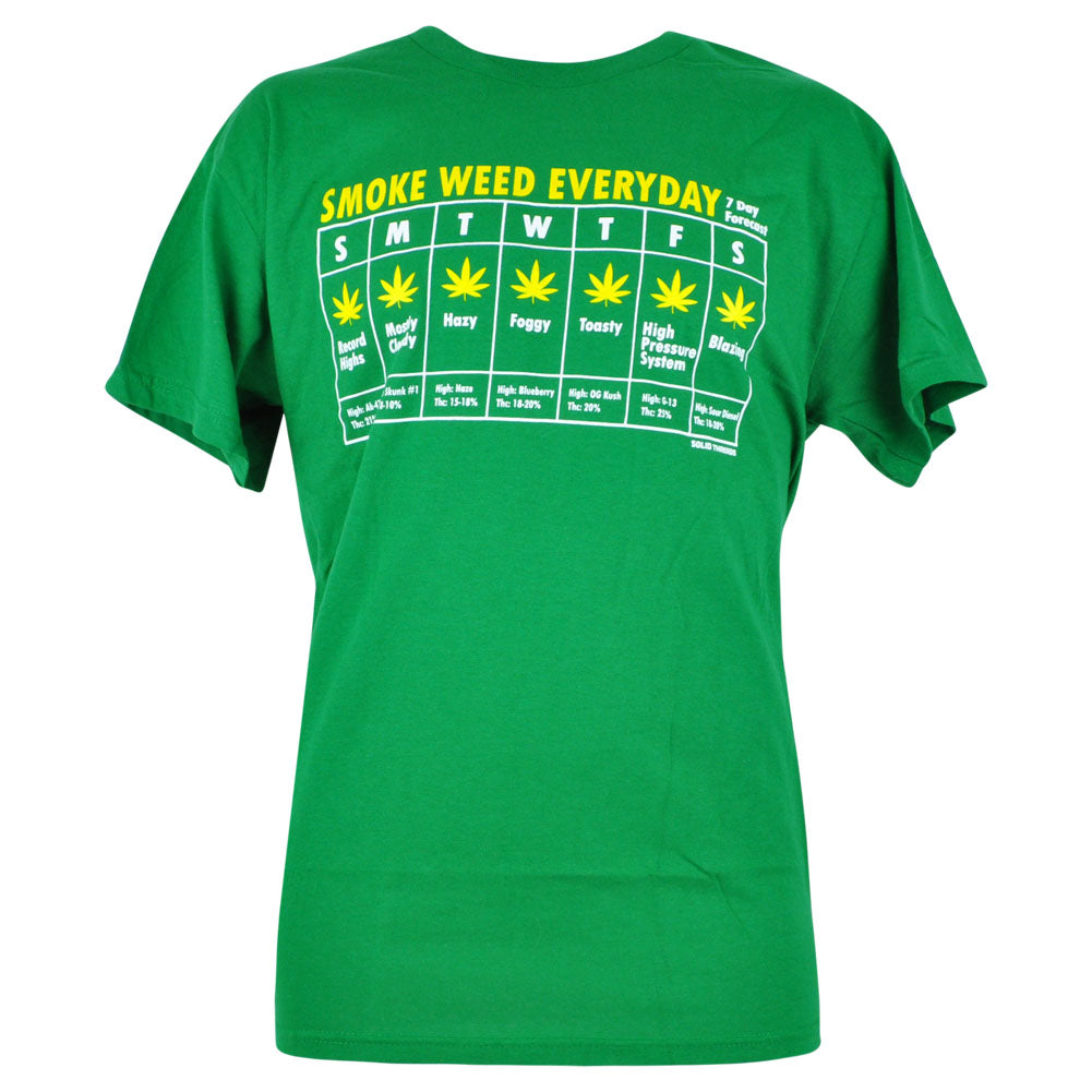 Smoke Weed Everyday Ganja Marijuana Leaf Parody Green Funny Joke Tshirt