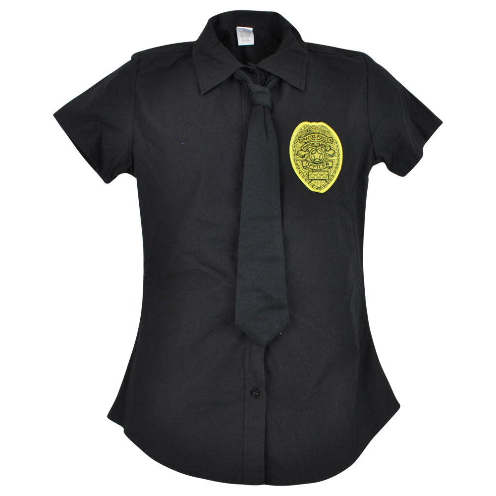 Special Forces Enforcement Officer Women Button Down Tie Collar Shirt SM