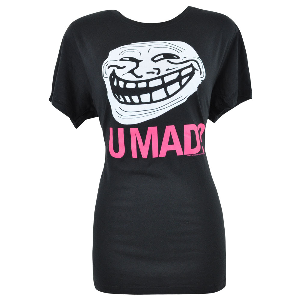 U Mad Cool Face Ladies Parody Jersey Shore Funny Women Tshirt Black Tee