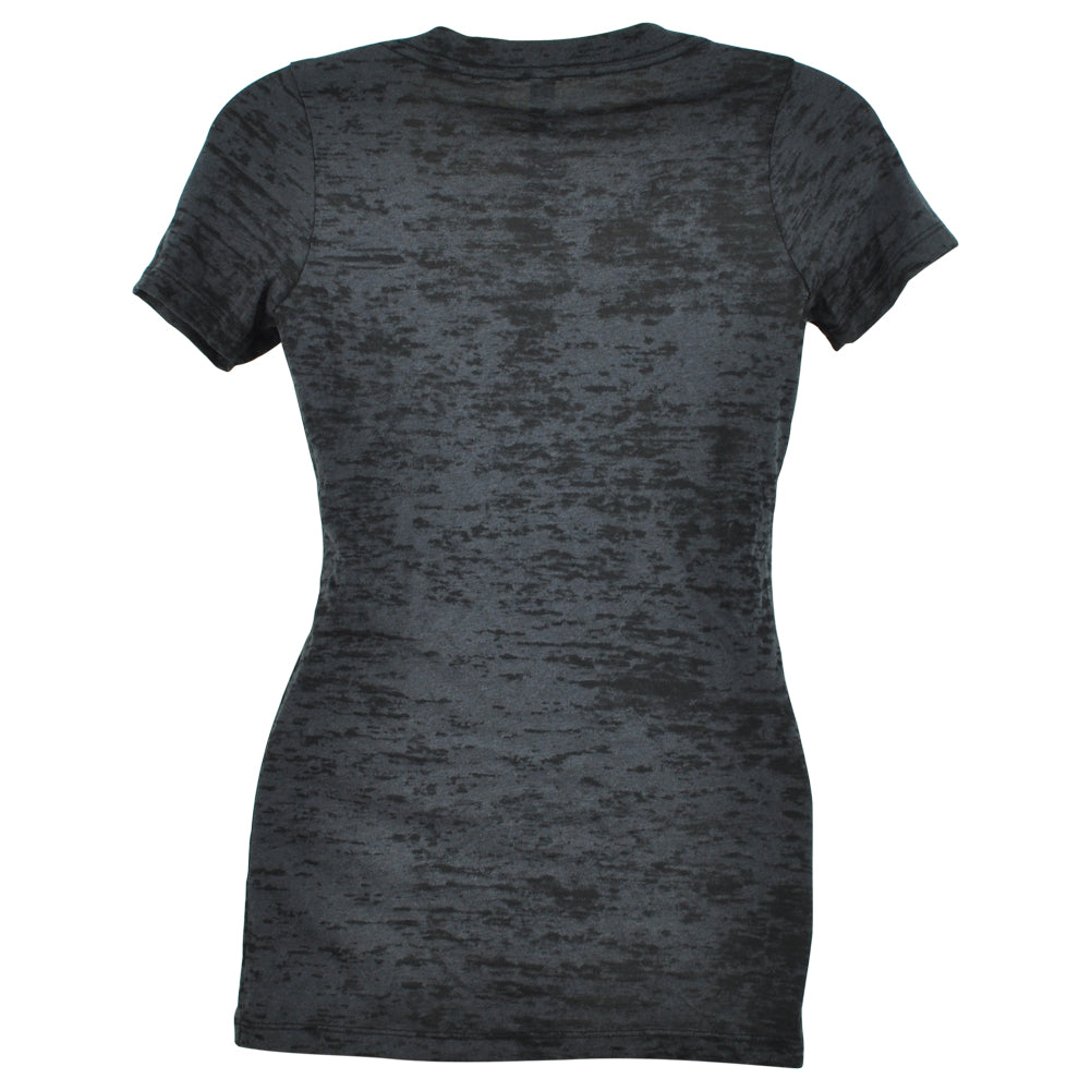 NCAA Miami Hurricanes Short Sleeve V-Neck Charcoal Womens Ladies Tshirt Tee