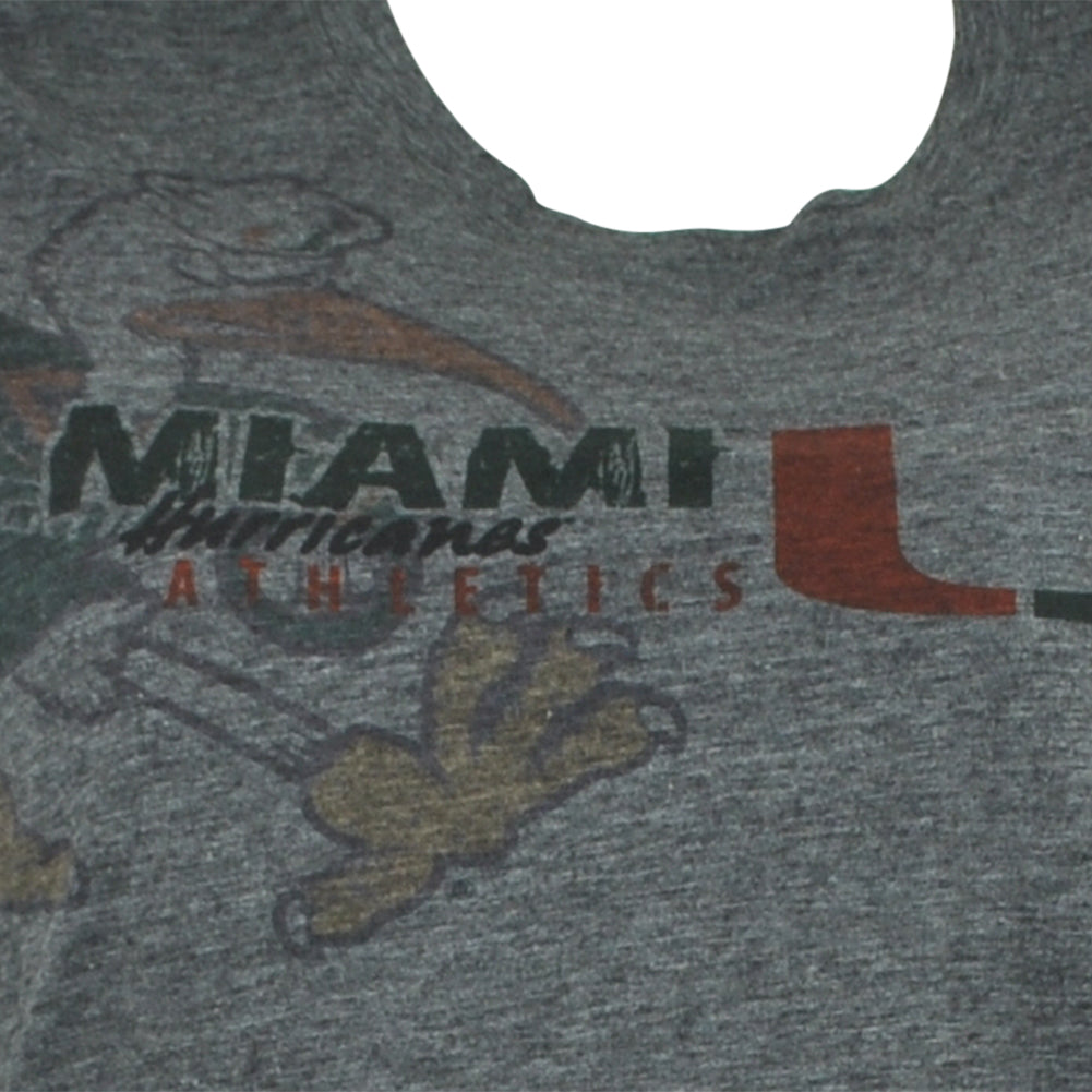 NCAA LW Miami Hurricanes Short Sleeve Crew Neck Gray Womens Ladies Tshirt Tee SM