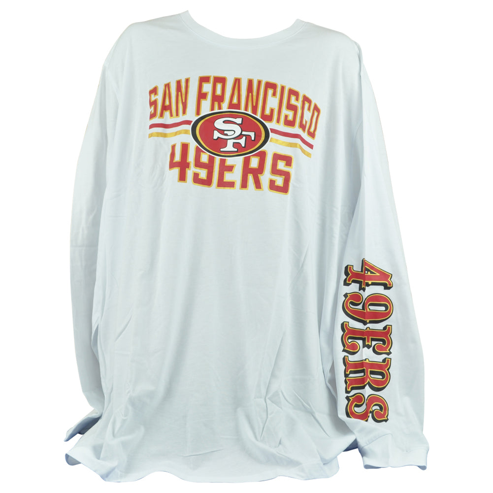 NFL San Francisco 49ers Crew Neck Long Sleeve White Adults Tshirt Tee
