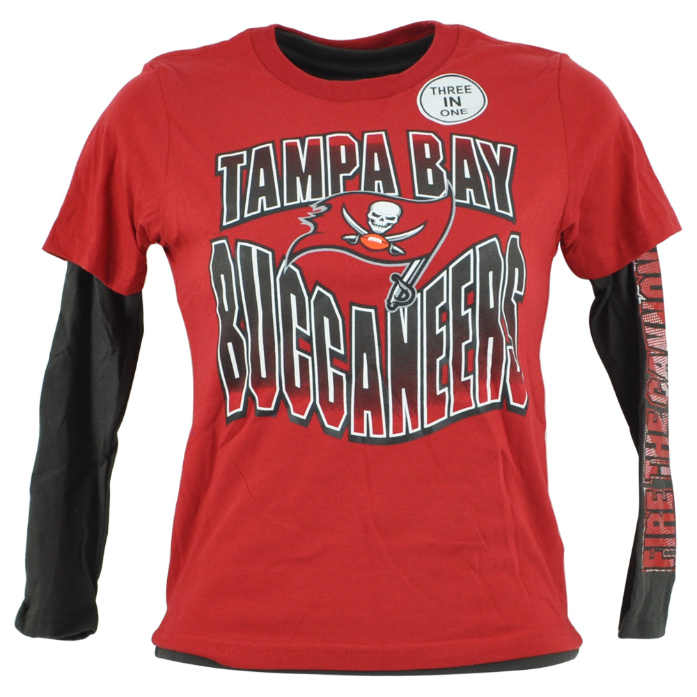 NFL Tampa Bay Buccaneers Cannons Long Sleeve Boys Kids Tshirt Tee Combo Set