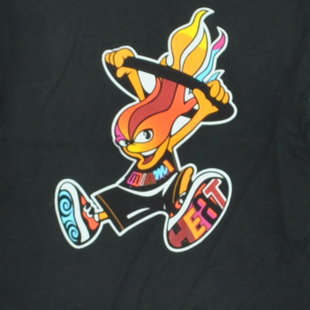 NBA Miami Heat Toddler Kids Black Mascot Short Sleeve Fueguito Tshirt Fan Tee