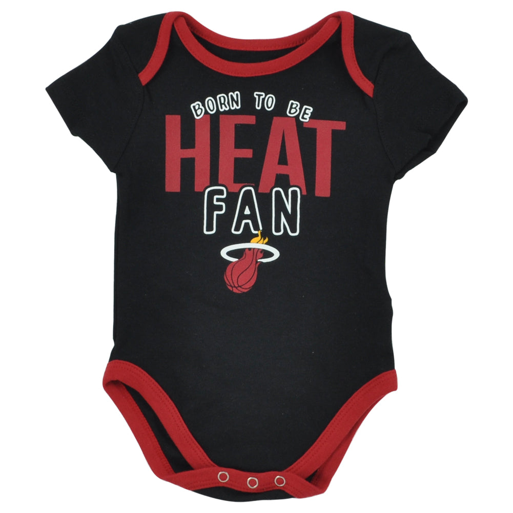 NBA Miami Heat Baby Infant 3 Piece Creeper Set Bodysuit Snap Onesies