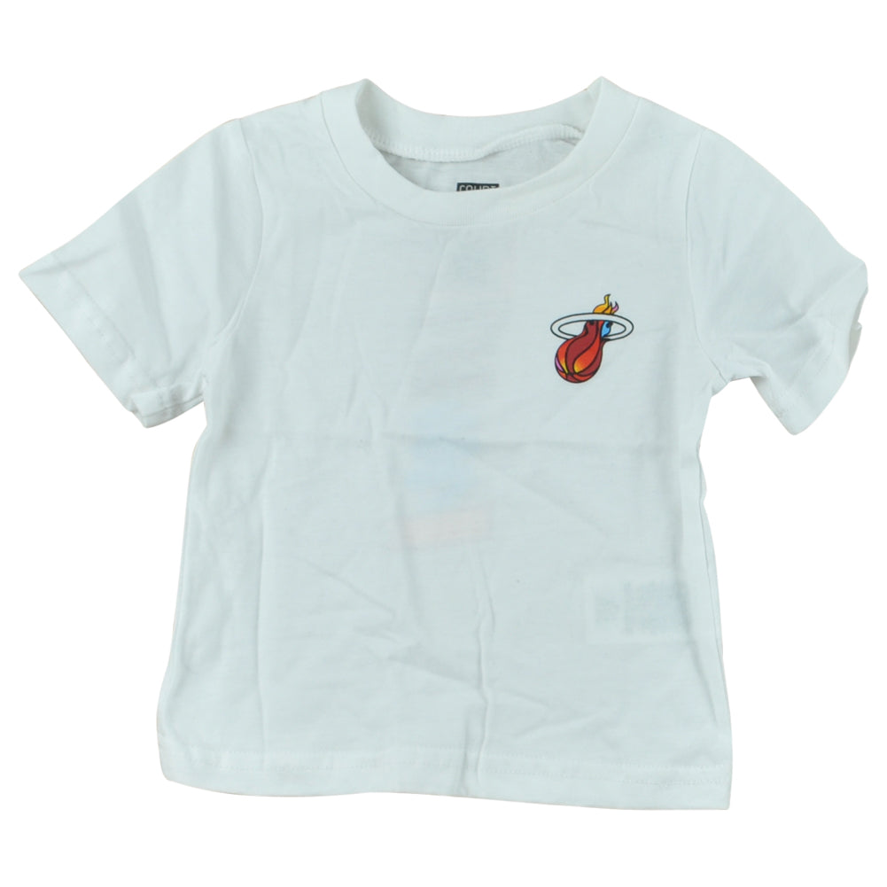 NBA Miami Heat White Short Sleeve Crew Neck Infant Baby Tshirt Tee