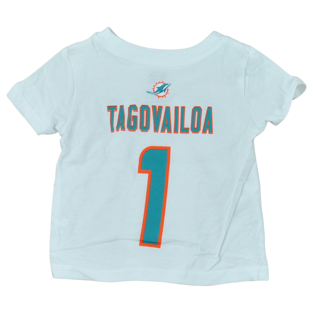NFL Miami Dolphins Tua Tagovailoa #1 Crew Neck Infant Baby Tshirt Tee