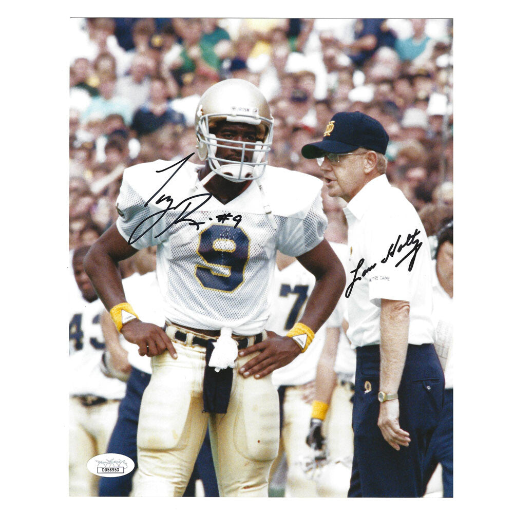 NCAA Notre Dame Fighting Irish Tony Rice #9 Autographed Signed Photograph 8x10