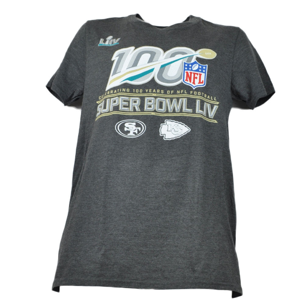 NFL Super Bowl LIV 100 Years Celebrating Man Gray Short Sleeve Tshirt Tee