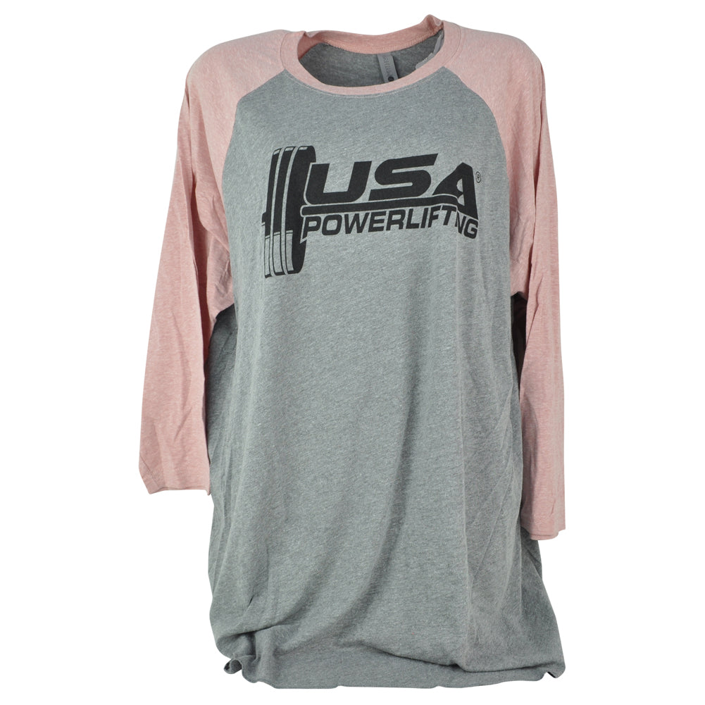 USA Powerlifting Weight Gym Mid Sleeve Black Pink Womens Ladies Tshirt Tee