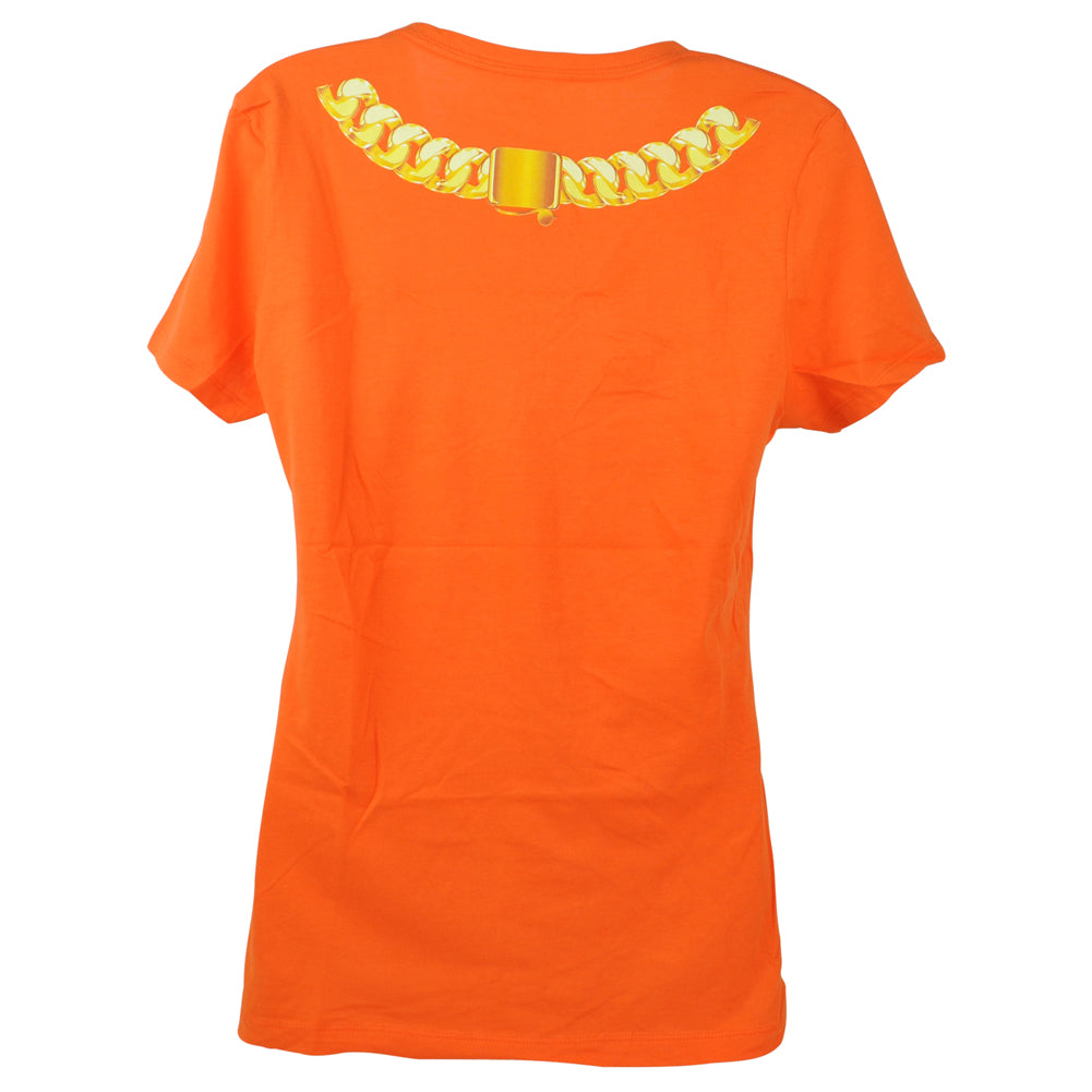 NCAA Miami Hurricanes Womens Short Sleeve Orange Chain 305 Tshirt Tee