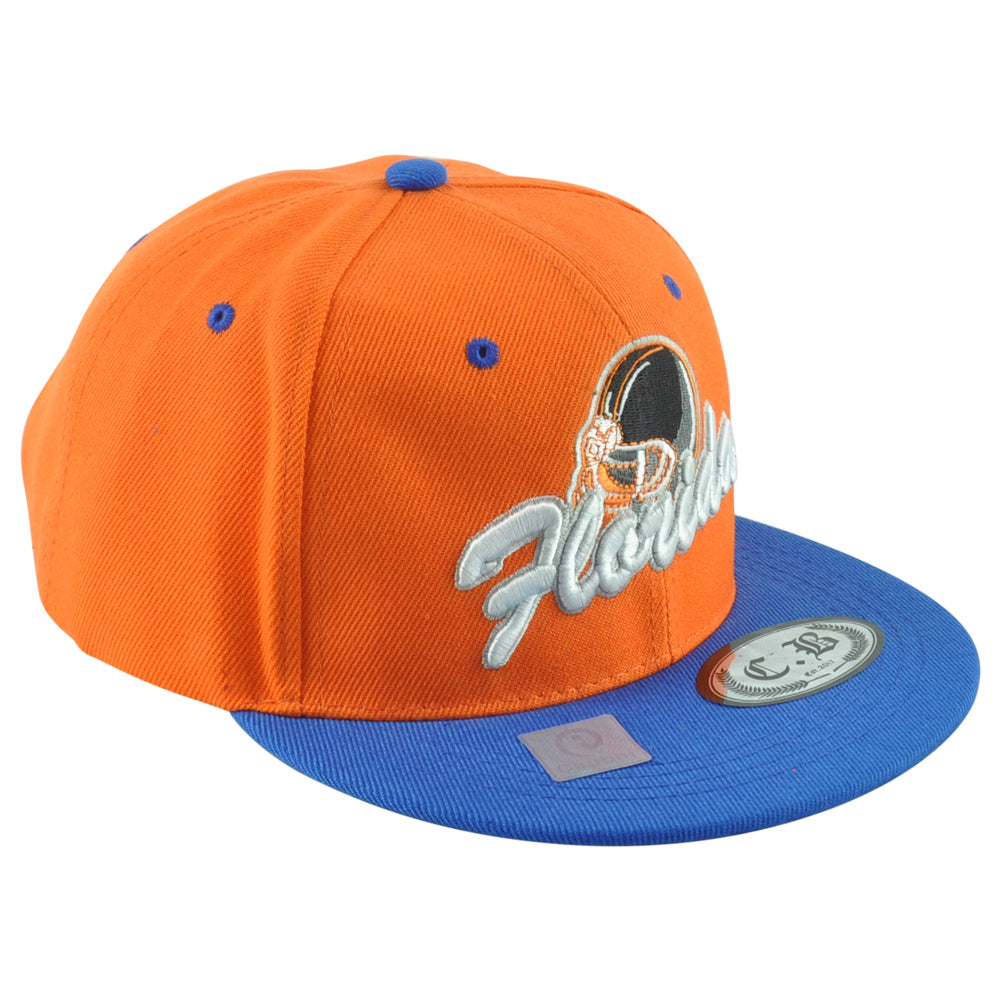 Cap Boi Florida Sunshine State Orange Blue Helmet Flat Bill Men Snapback Hat Cap