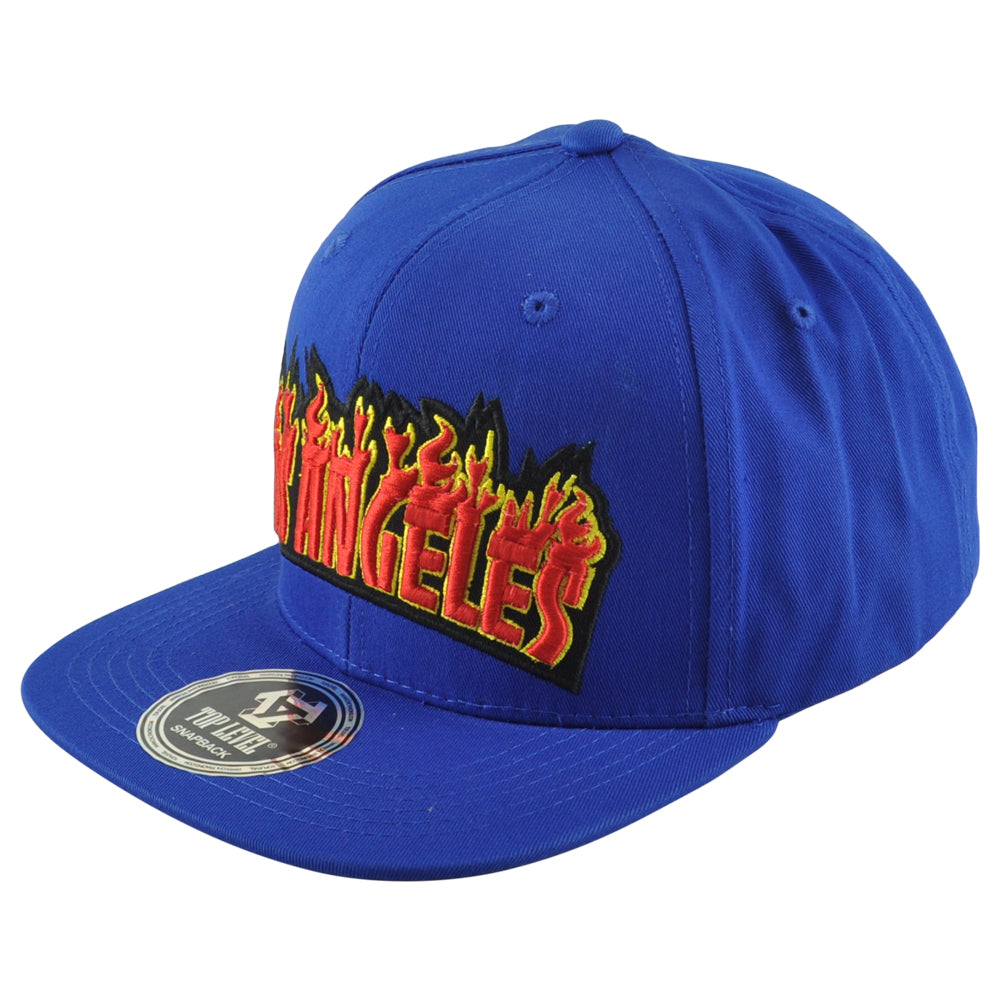 Top Level Los Angeles City California State Adults Fire Flames Snapback Hat Cap