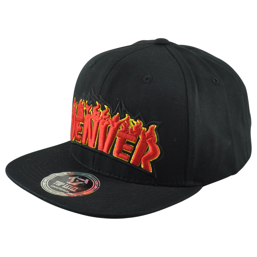 Top Level Denver City Colorado State US Adults Men Fire Flames Snapback Hat Cap