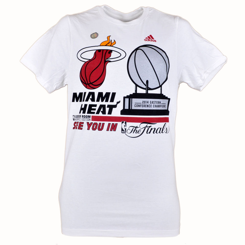 NBA Adidas Miami Heat Eastern Conference Finals Trophy Locker Room Tshirt
