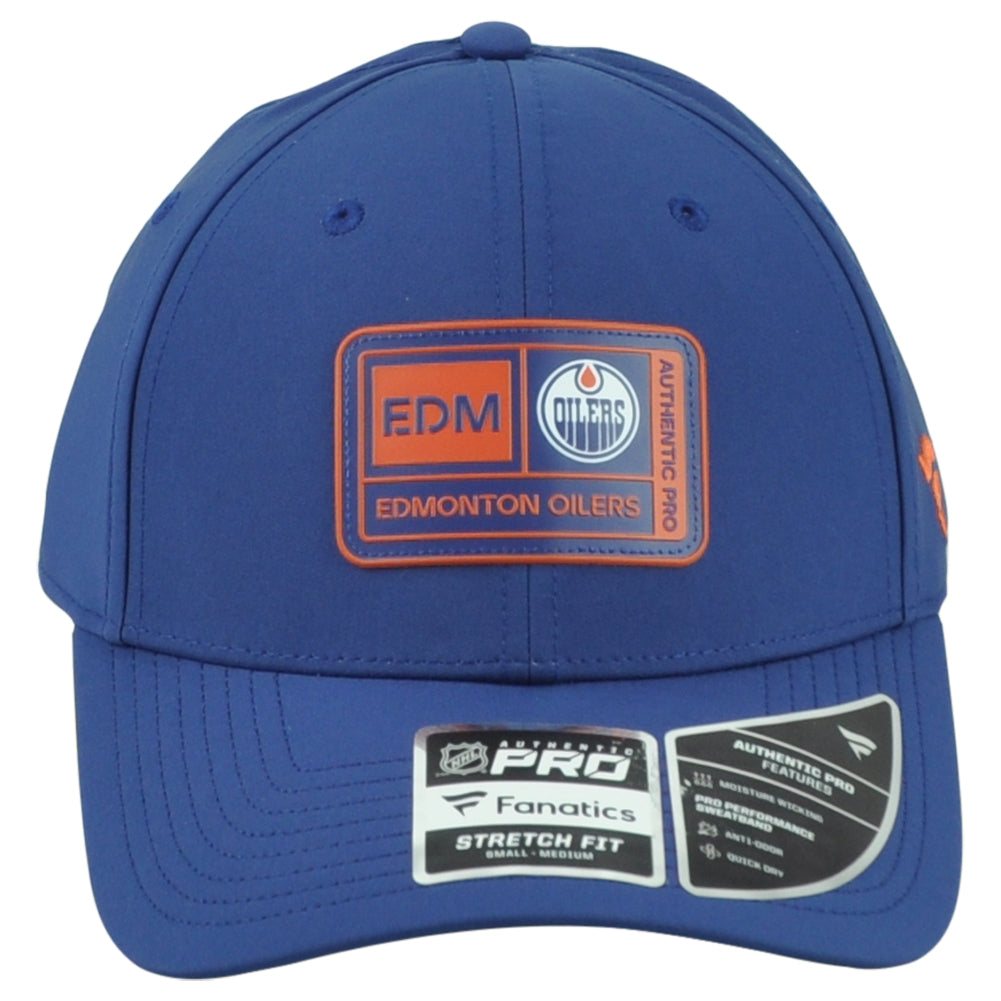 NHL Fanatics Authentic Pro Edmonton Oilers Stretch Fit Flex Fit S/M Hat Cap
