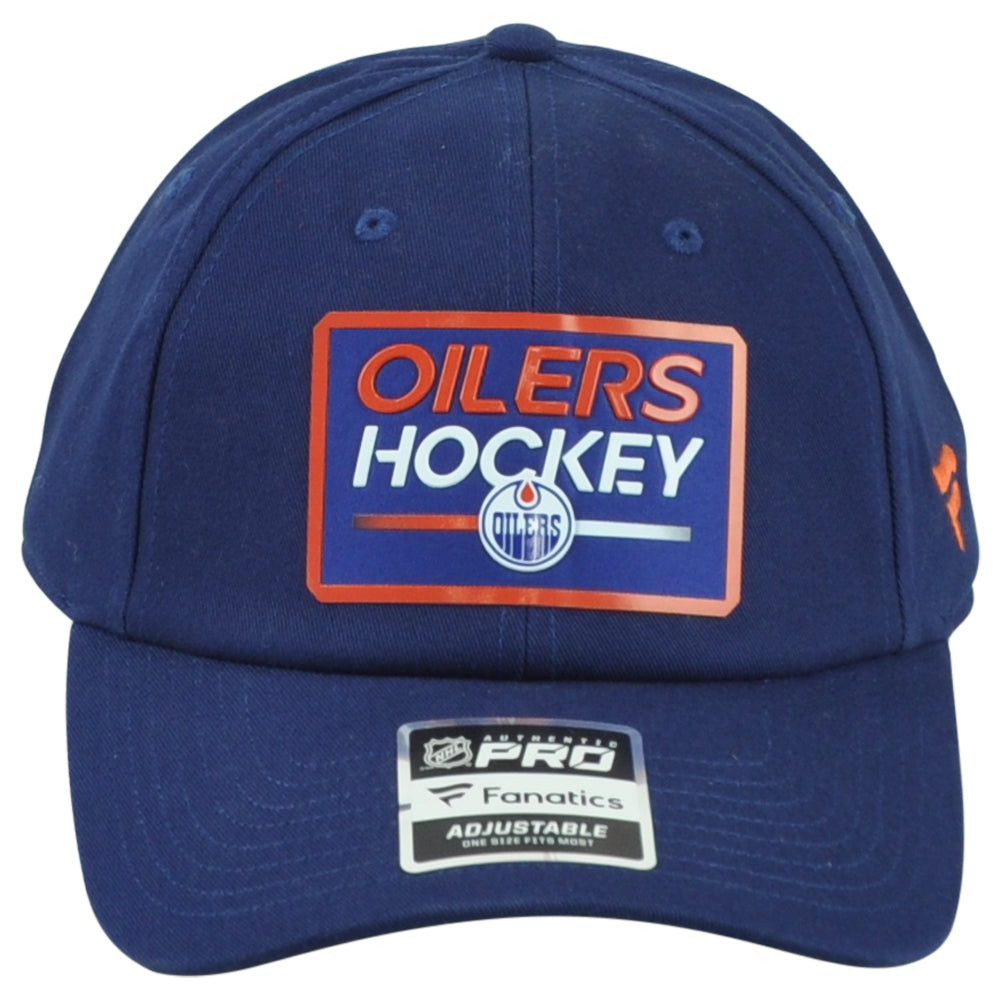 NHL Fanatics Authentic Pro Edmonton Oilers Hockey Curved Bill Adjustable Hat Cap