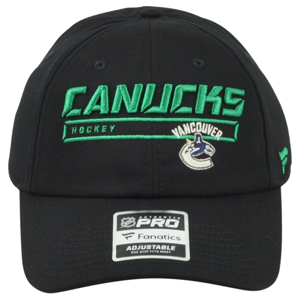 NHL Fanatics Authentic Pro Vancouver Canucks Black Adults Men Adjustable Hat Cap