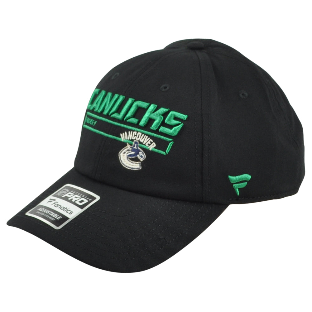 NHL Fanatics Authentic Pro Vancouver Canucks Black Adults Men Adjustable Hat Cap