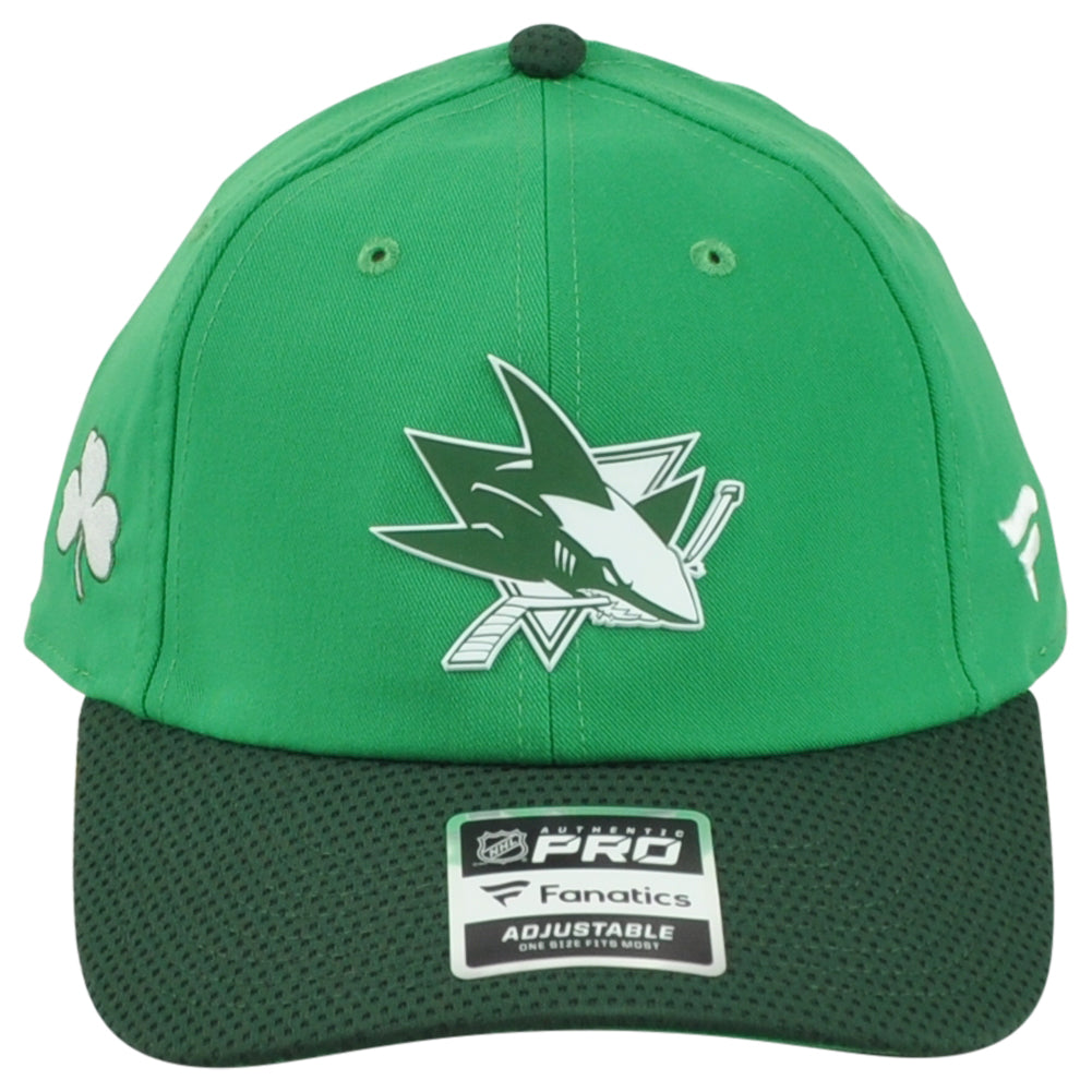 NHL Fanatics Authentic Pro San Jose Sharks Green Curved Bill Shamrock Hat Cap