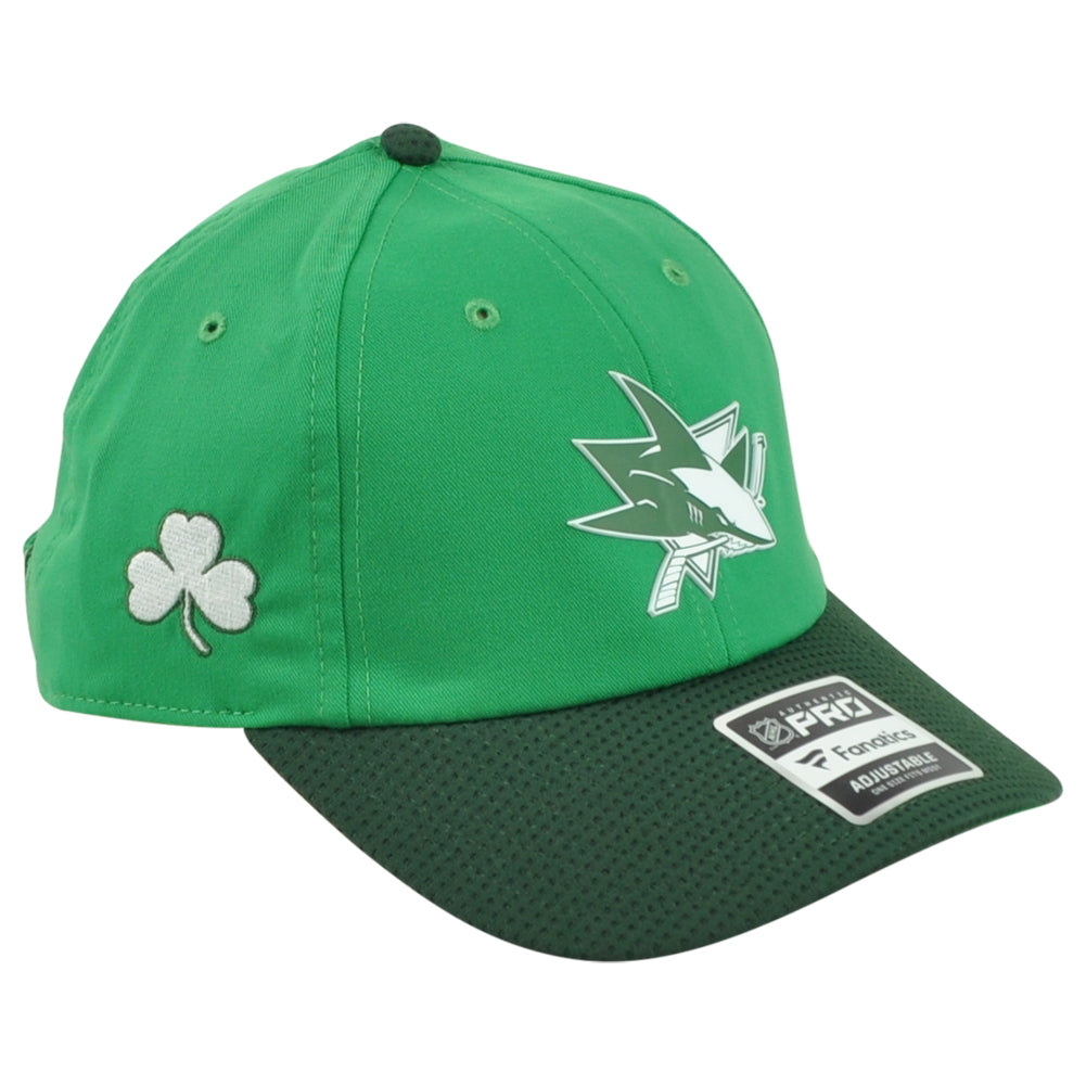 NHL Fanatics Authentic Pro San Jose Sharks Green Curved Bill Shamrock Hat Cap