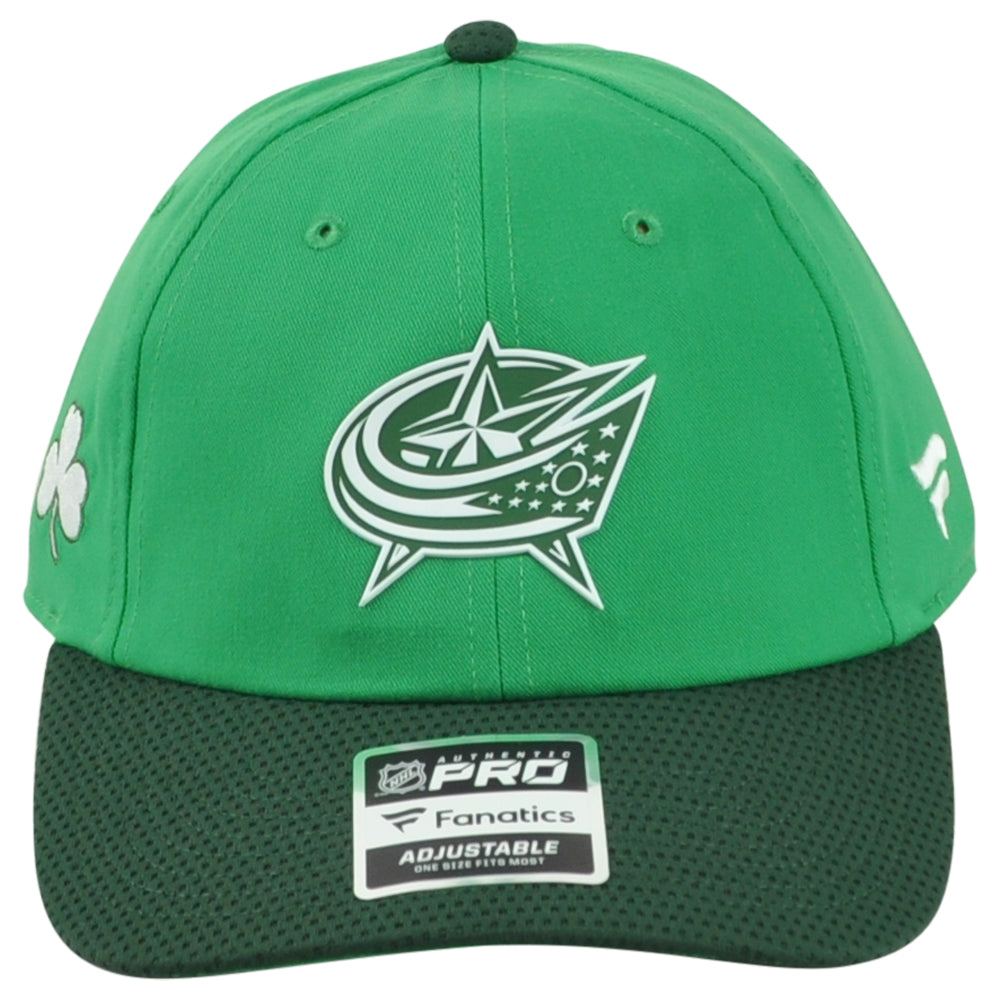 NHL Fanatics Authentic Pro Columbus Blue Jackets Curved Bill Shamrock Hat Cap