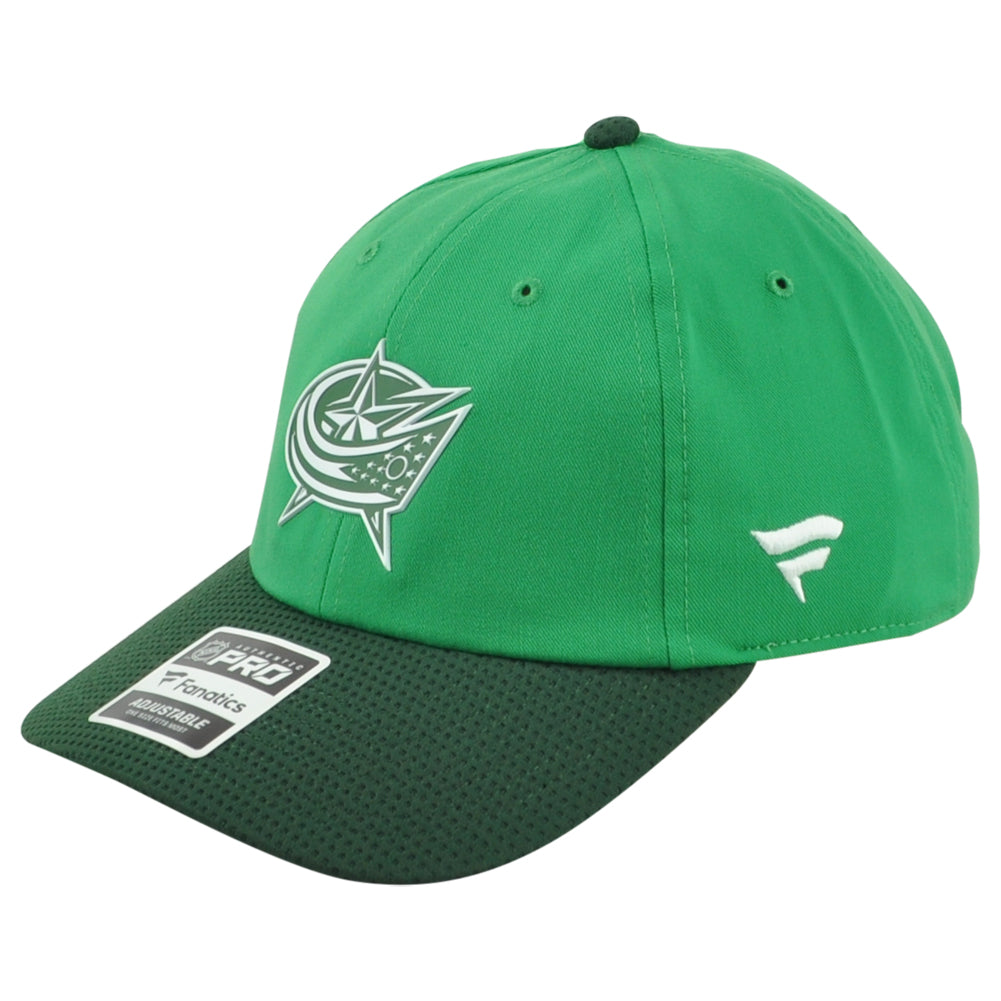 NHL Fanatics Authentic Pro Columbus Blue Jackets Curved Bill Shamrock Hat Cap