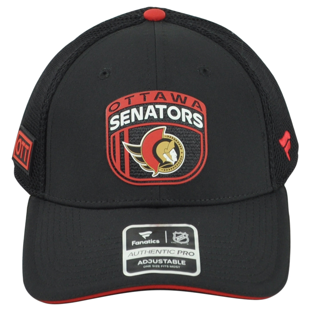 NHL Fanatics Authentic Pro Ottawa Senators OTT Performance Mesh Trucker Hat Cap