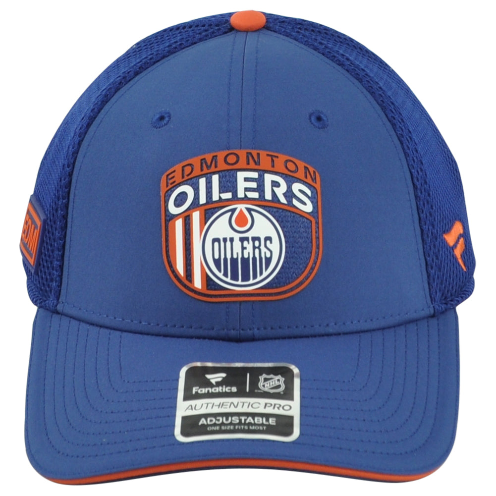 NHL Fanatics Authentic Pro Edmonton Oilers EDM Performance Mesh Trucker Hat Cap