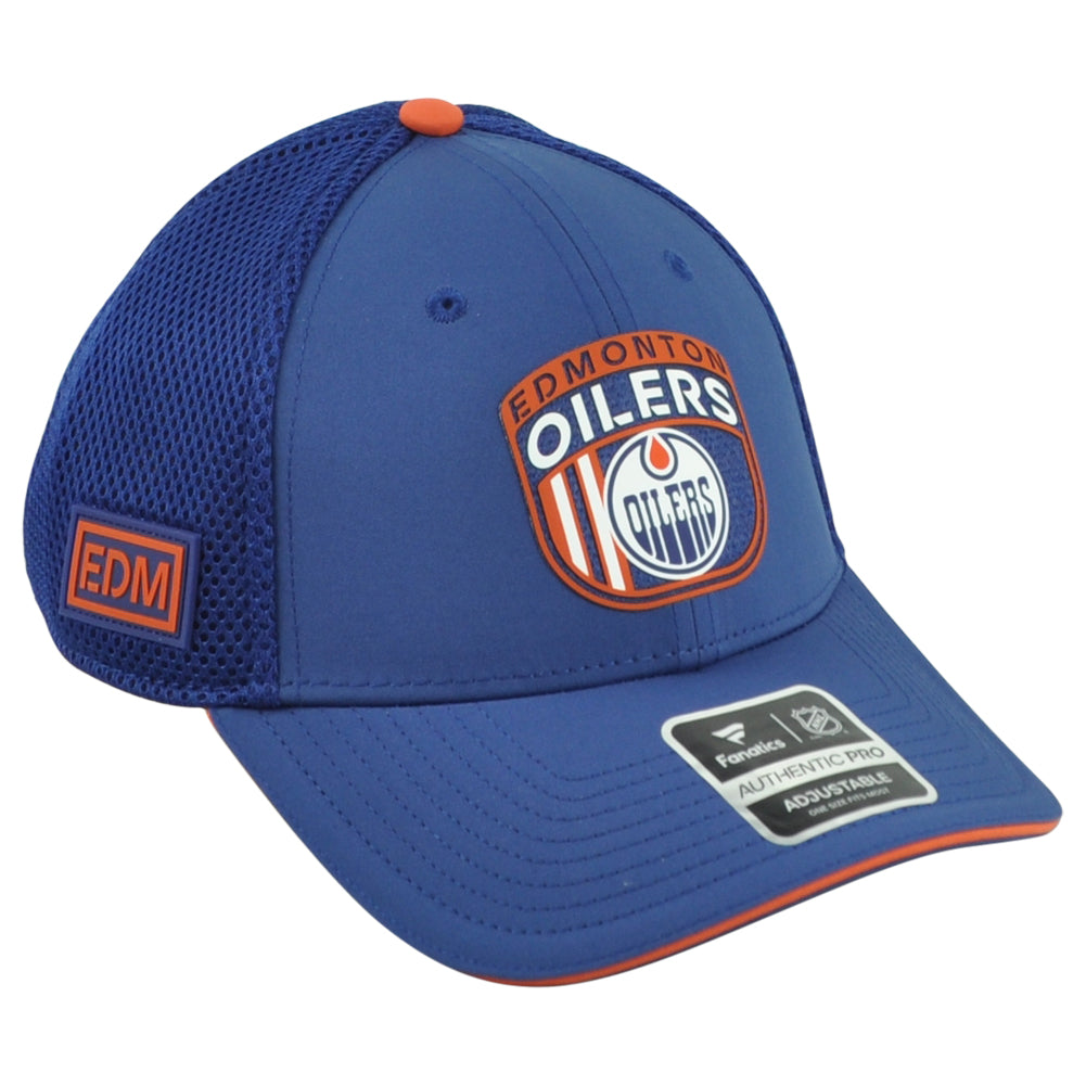 NHL Fanatics Authentic Pro Edmonton Oilers EDM Performance Mesh Trucker Hat Cap