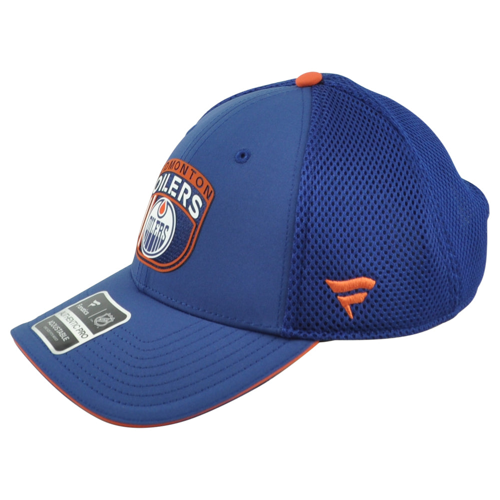 NHL Fanatics Authentic Pro Edmonton Oilers EDM Performance Mesh Trucker Hat Cap