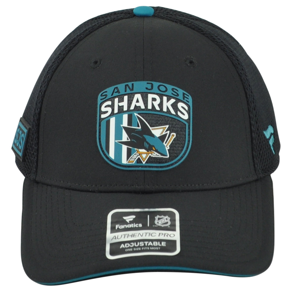 NHL Fanatics Authentic Pro San Jose Sharks SJS Performance Mesh Trucker Hat Cap