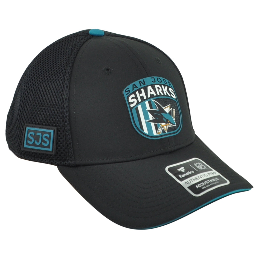 NHL Fanatics Authentic Pro San Jose Sharks SJS Performance Mesh Trucker Hat Cap