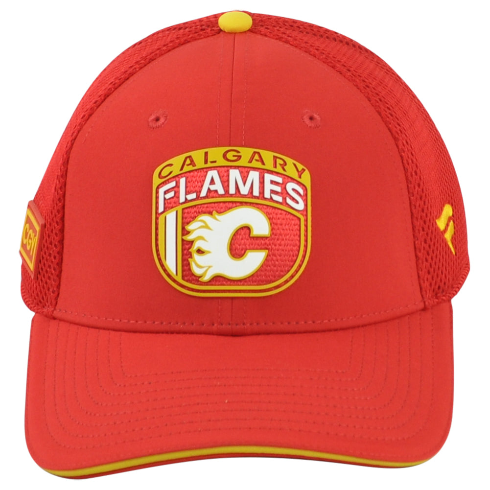NHL Fanatics Authentic Pro Calgary Flames CGY Performance Mesh Trucker Hat Cap