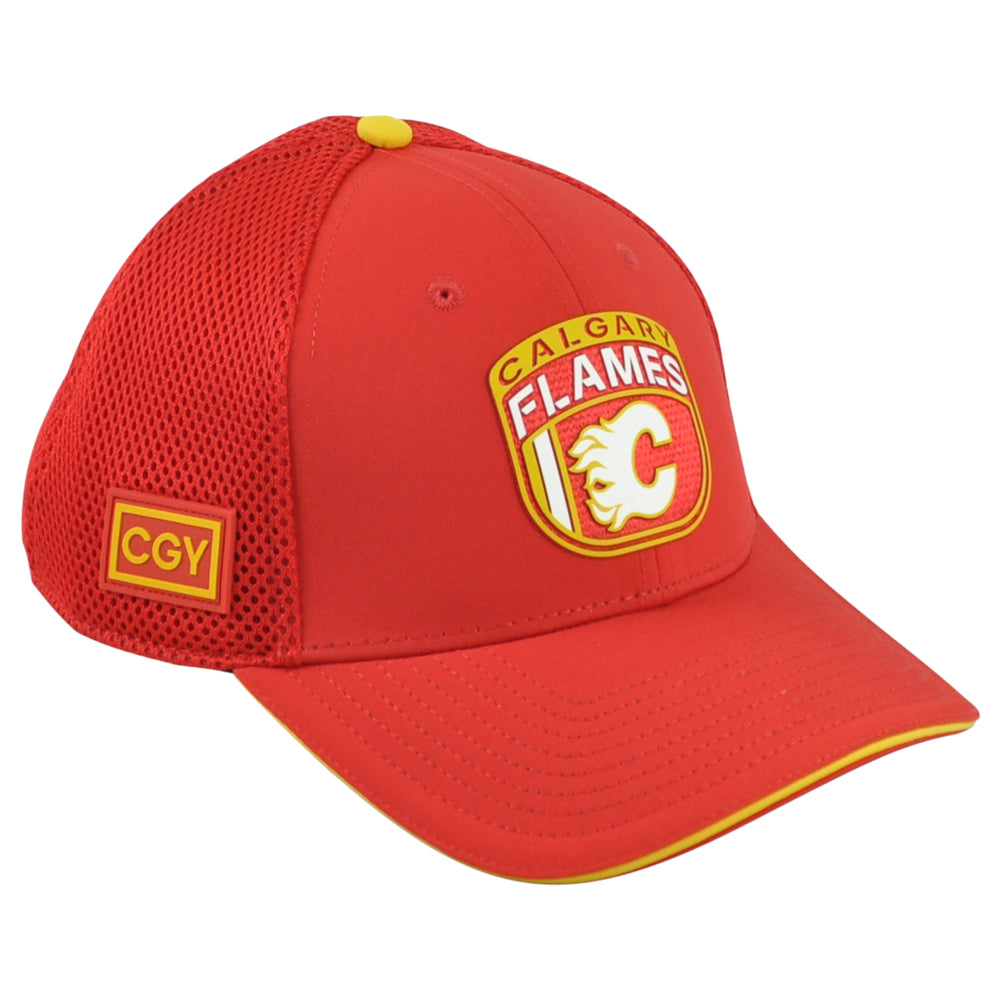 NHL Fanatics Authentic Pro Calgary Flames CGY Performance Mesh Trucker Hat Cap
