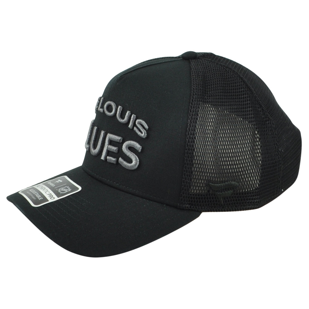 NHL Fanatics Authentic Pro St. Louis Blues Black Snapback Mesh Trucker Hat Cap