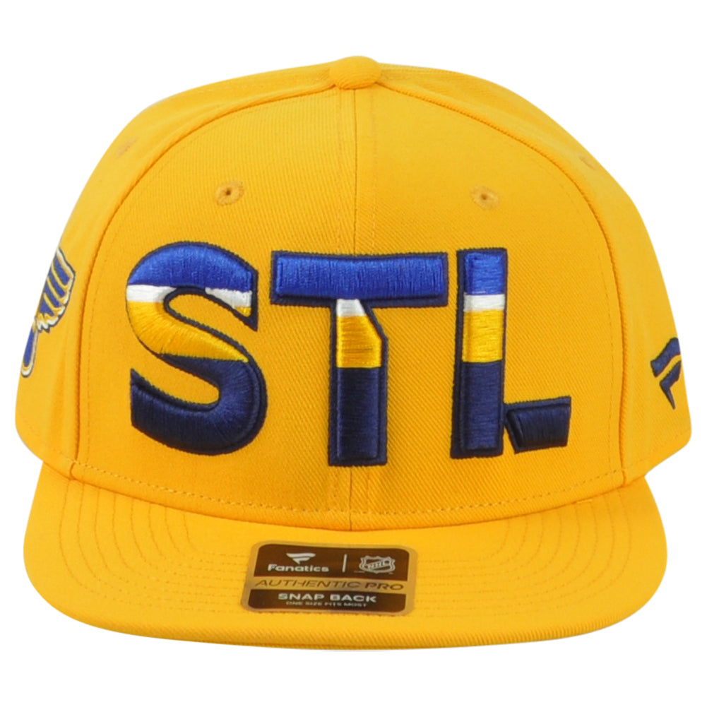 NHL Fanatics Authentic Pro St Louis Blues STL Adults Yellow Snapback Men Hat Cap