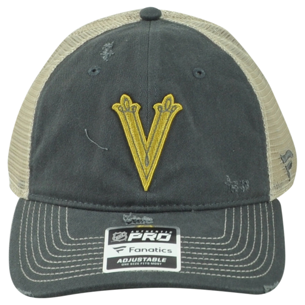 NHL Fanatics Authentic Pro Vegas Golden Knights Distressed Mesh Trucker Hat Cap