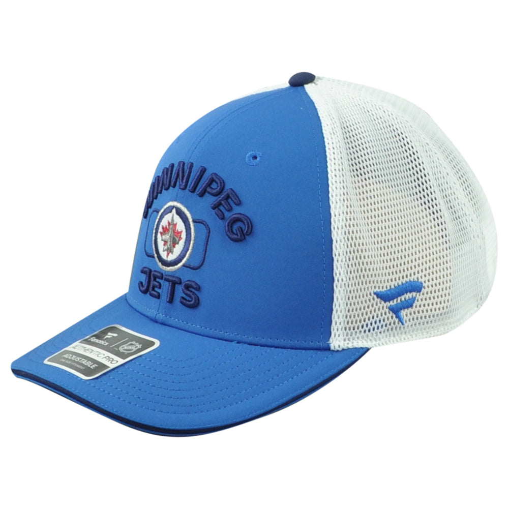 NHL Fanatics Authentic Pro Winnipeg Jets Adults Curved Bill Mesh Trucker Hat Cap