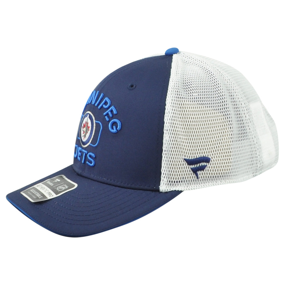 NHL Fanatics Authentic Pro Winnipeg Jets Adults Adjustable Mesh Trucker Hat Cap