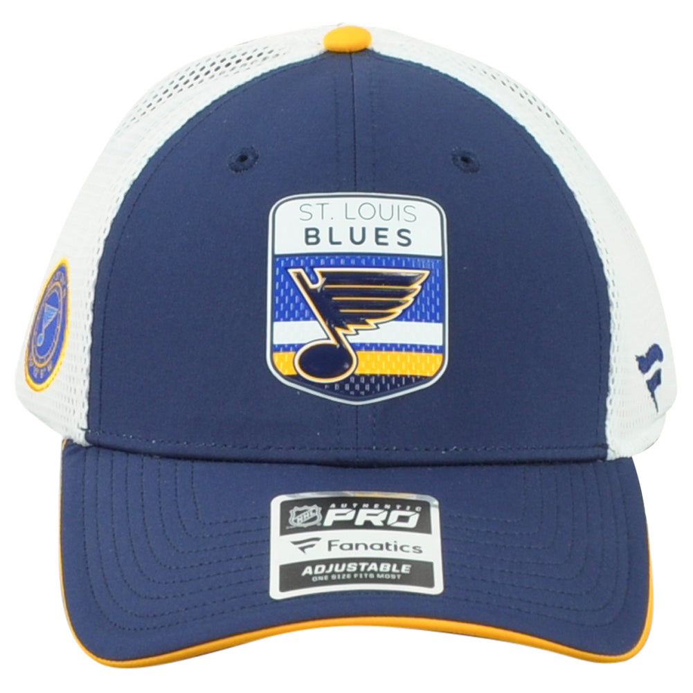 NHL Fanatics Authentic Pro St Louis Blues Adults Adjustable Mesh Trucker Hat Cap