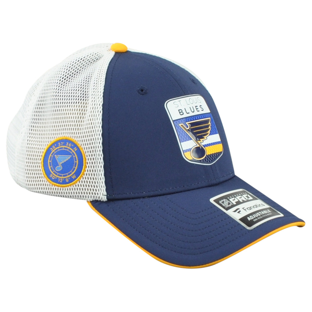 NHL Fanatics Authentic Pro St Louis Blues Adults Adjustable Mesh Trucker Hat Cap