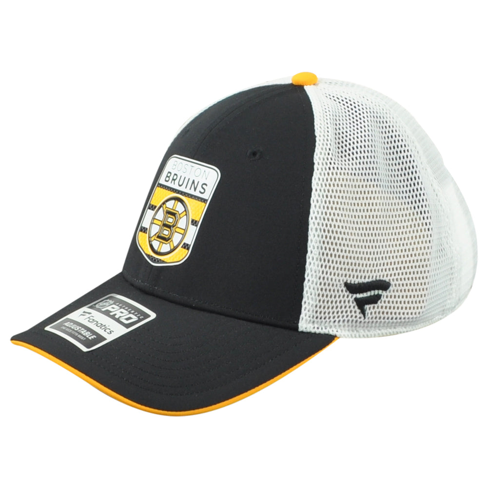 NHL Fanatics Authentic Pro Boston Bruins Adults Adjustable Mesh Trucker Hat Cap