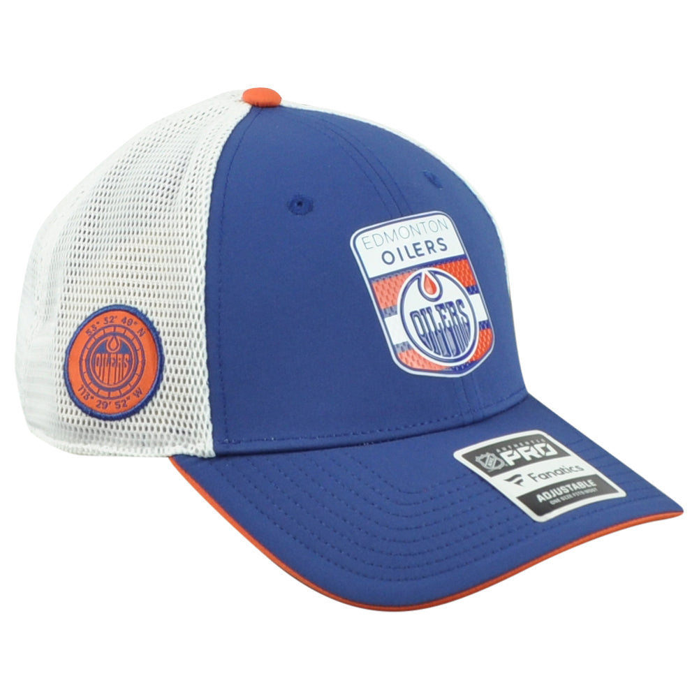 NHL Fanatics Authentic Pro Edmonton Oilers Adult Adjustable Mesh Trucker Hat Cap