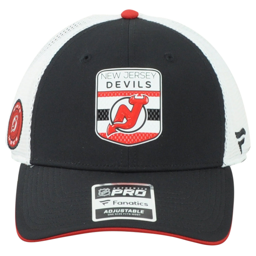 NHL Fanatics Authentic Pro New Jersey Devils Adjustable Mesh Trucker Hat Cap
