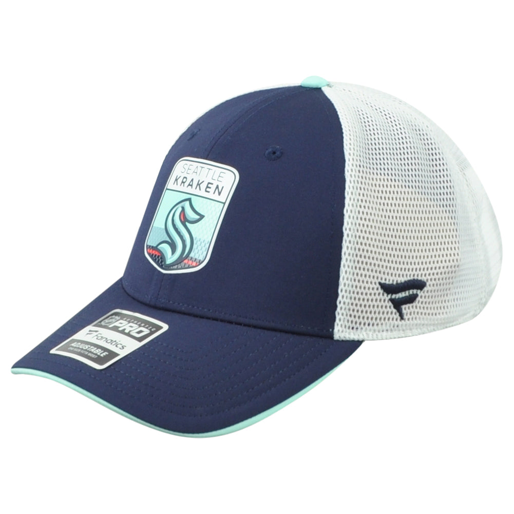 NHL Fanatics Authentic Pro Seattle Kraken Adults Adjustable Mesh Trucker Hat Cap