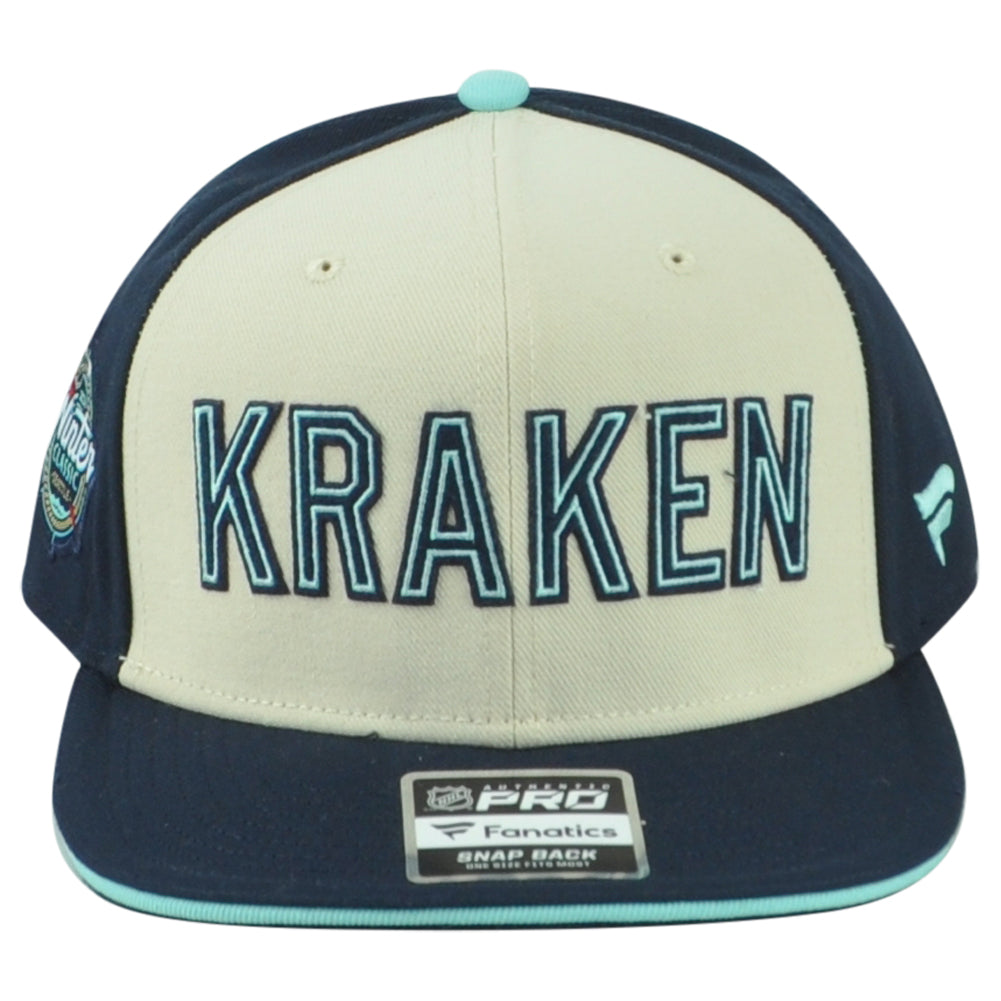 NHL Fanatics Authentic Pro Seattle Kraken 2024 Winter Classic Snapback Hat Cap