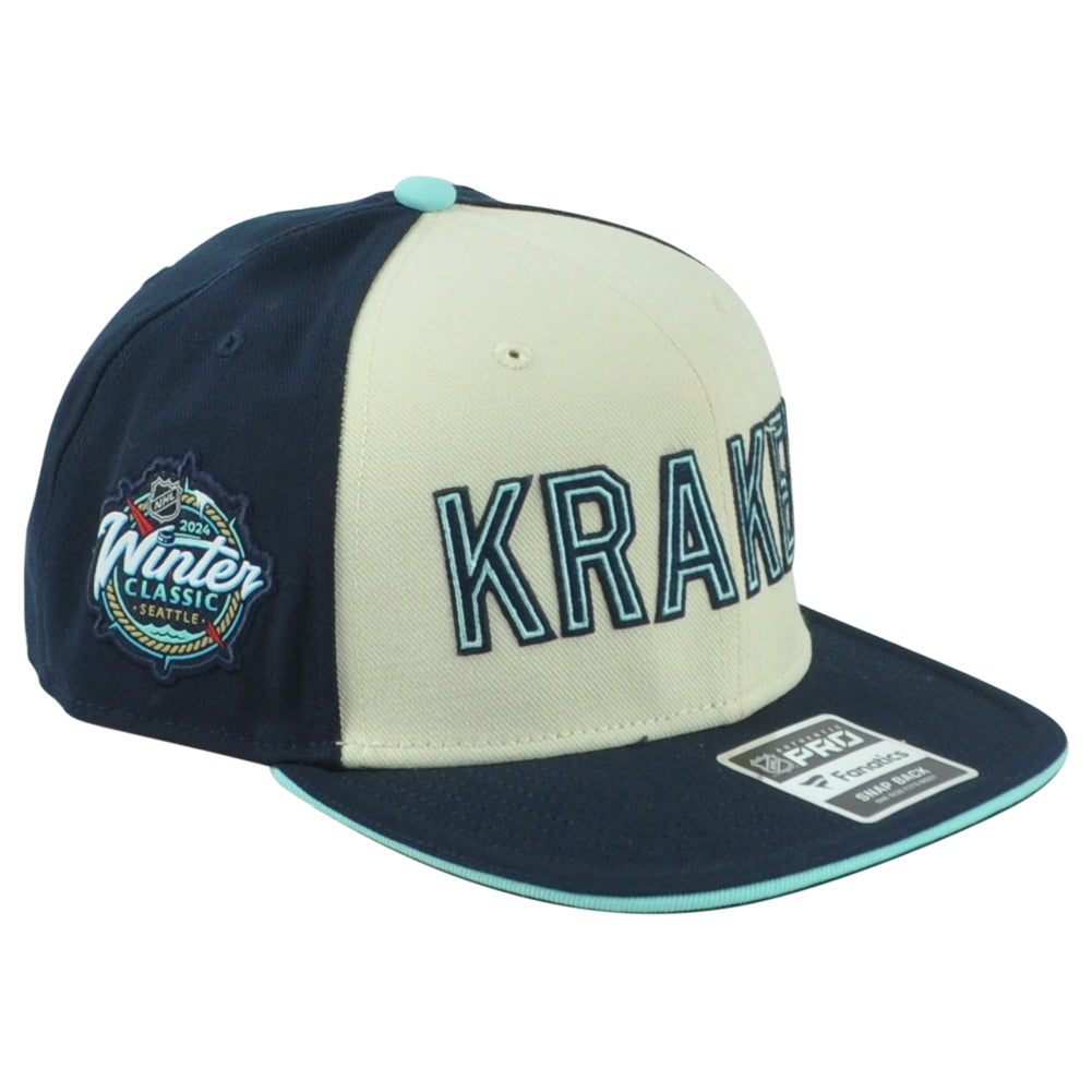 NHL Fanatics Authentic Pro Seattle Kraken 2024 Winter Classic Snapback Hat Cap